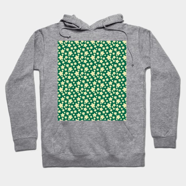 Green Yellow Star Pattern Hoodie by saradaboru